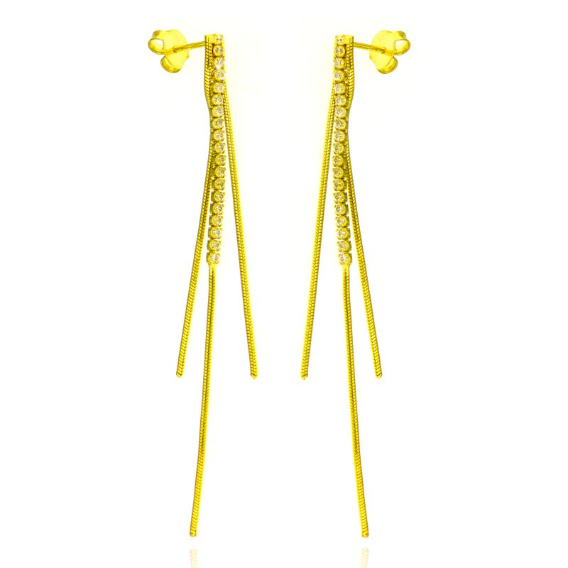 Orecchini Tennis con Filo Metallico Nara - Orecchini Donna Argento 925