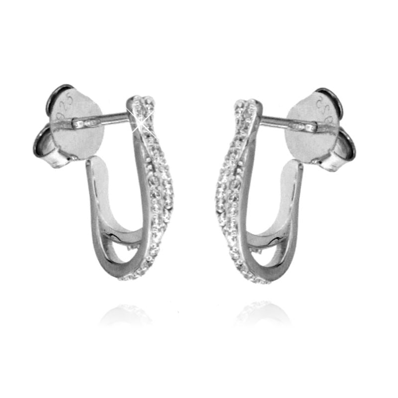 Orecchini Intrecciati con Zirconi - Orecchini Donna Argento 925