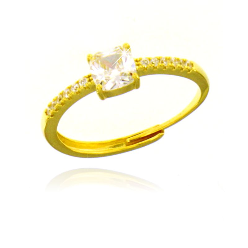 Anello Solitario Quadrato Katrina - Anello Donna Argento 925