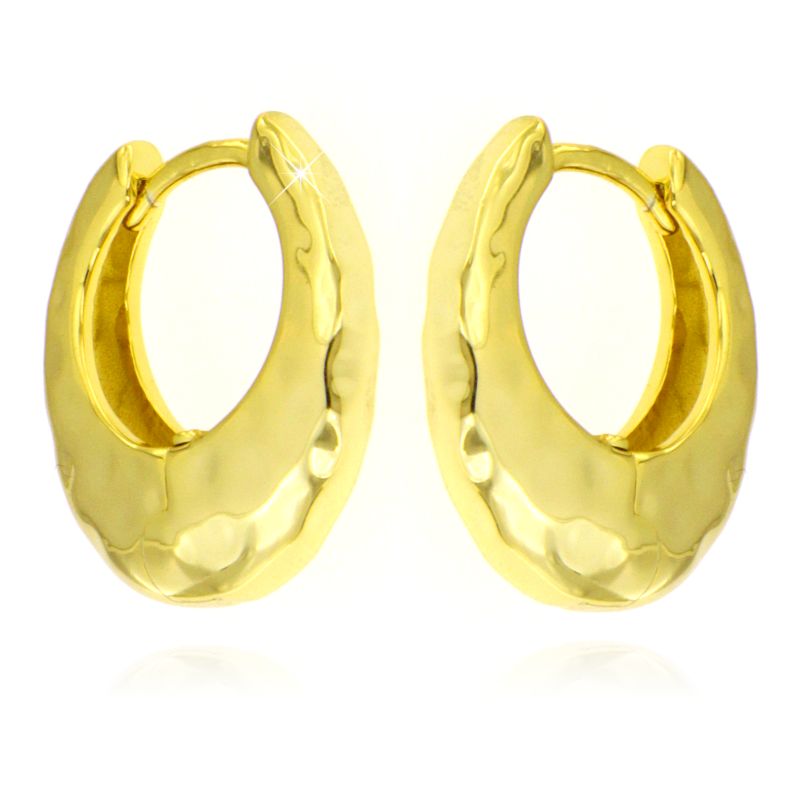 Orecchini Ovali Martellati - Orecchini Donna Argento 925