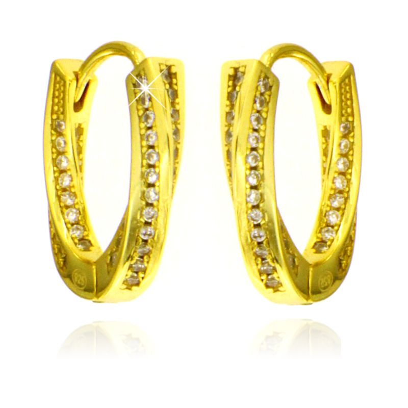 Orecchini Torchon Con Zirconi - Orecchini Donna Argento 925