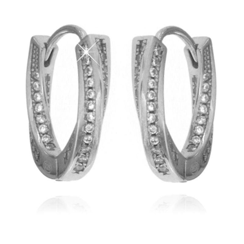 Orecchini Torchon Con Zirconi - Orecchini Donna Argento 925