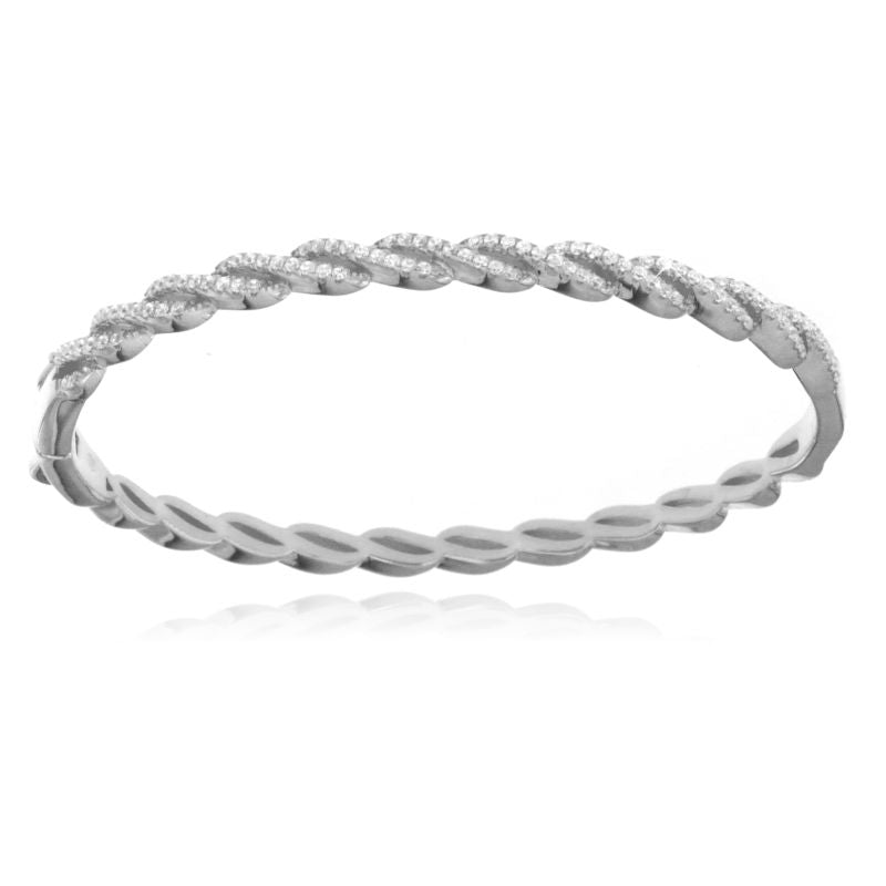 Braccialetto Rigido Intrecciato- Bracciale Donna Argento 925