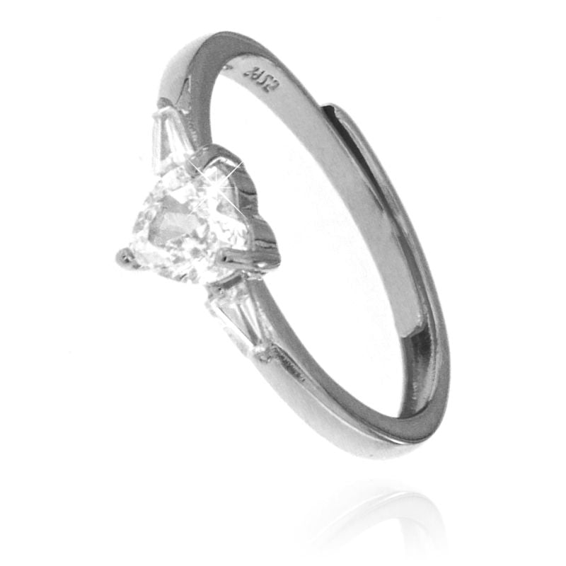 Anello Solitario Con Cuore Centrale Maddy - Anello Donna Argento 925