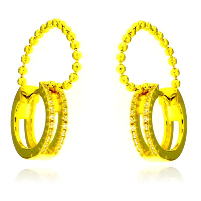 Orecchini a cerchio Orage - Orecchini Donna Argento placcato Oro 18k
