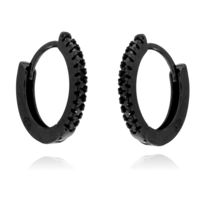 Orecchini Huggie Hoop Pave rutenio Alyssa - Orecchini Unisex Argento 925