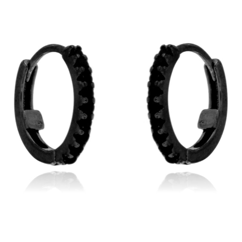 Orecchini Huggie Hoop Pave rutenio Alyssa - Orecchini Unisex Argento 925
