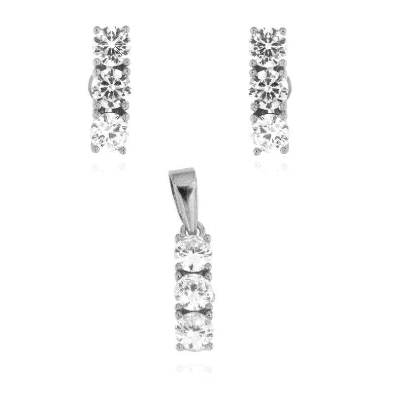 Parure Trilogy Zircone Bianco - Argento 925
