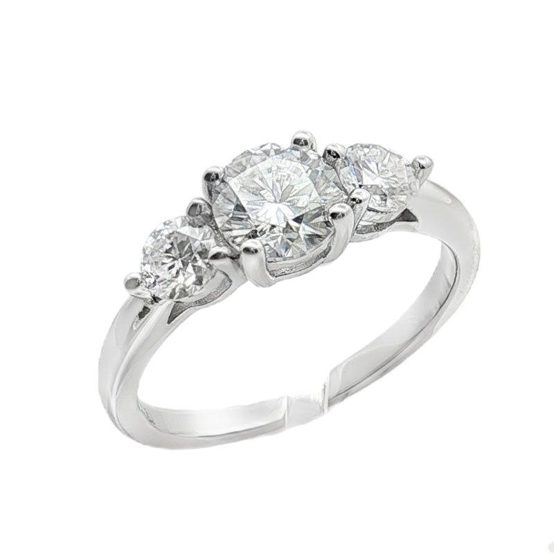 Anello Orchidea – Trilogy Moissanite Degradé | Argento 925