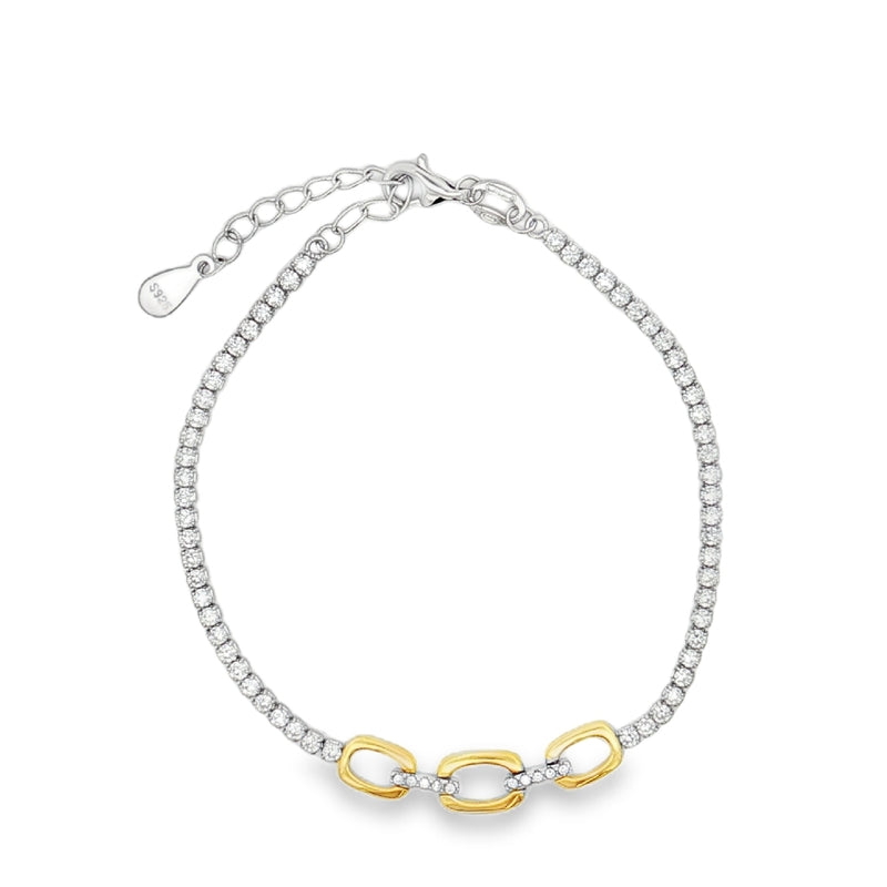 Braccialetto Tennis Kàira- Bracciale Bicolor Donna Argento 925