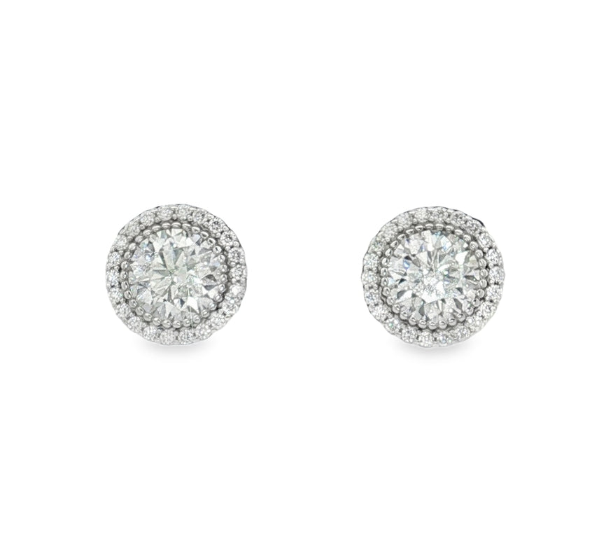 Orecchini Avery – Orecchini Halo Moissanite 6 mm | Argento 925