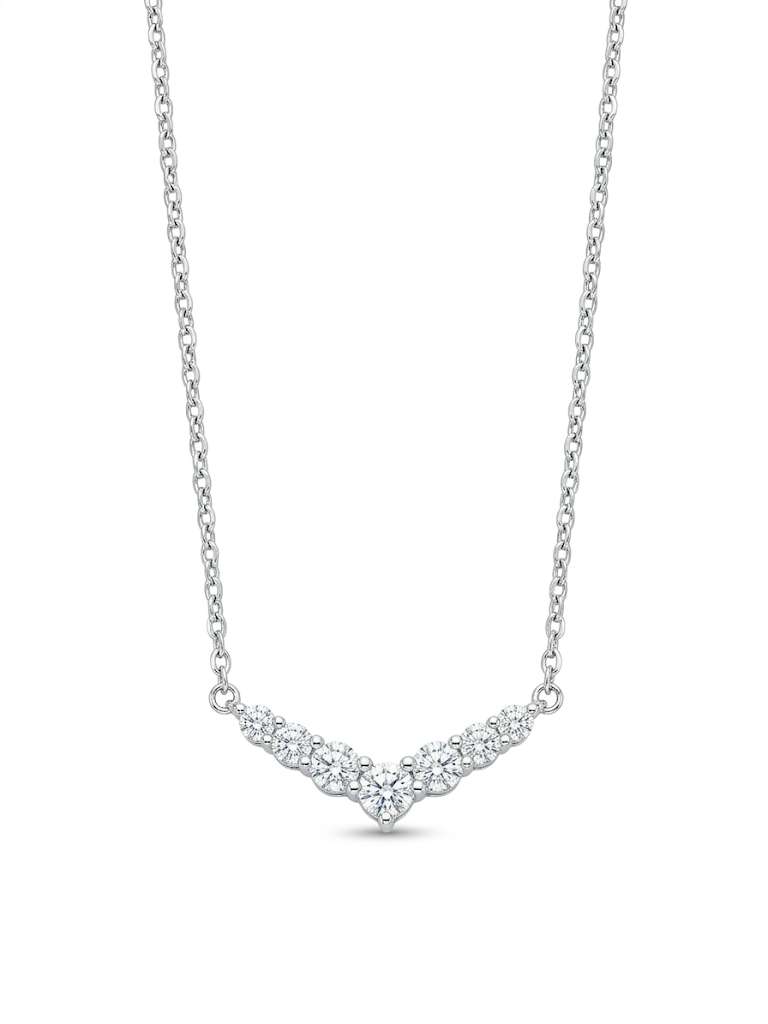 Collanina Coreopsis– Collana Moissanite a V con 7 Pietre a scalare | Argento 925