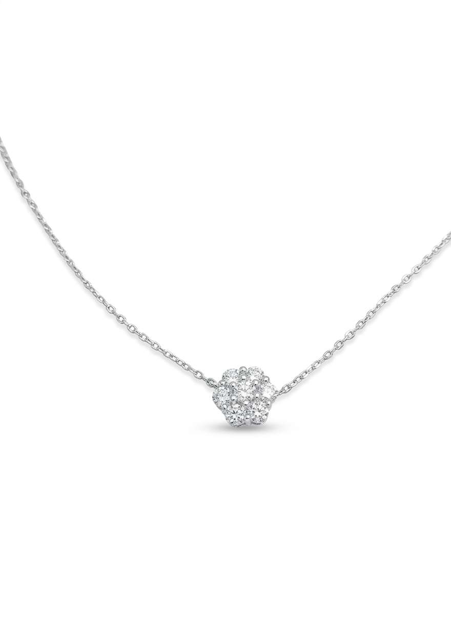 Collana Fresia – Collana Moissanite Fiore 7 Pietre 3mm | Argento 925
