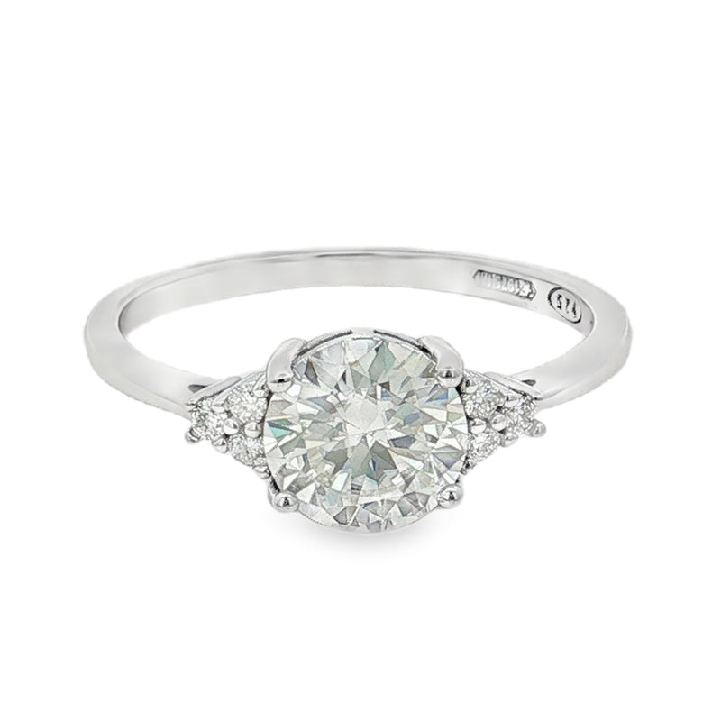 Anello Celeste– Solitario Moissanite tondo 7 mm 4 Griffe | Argento 925