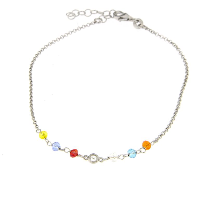 Cavigliera Cristalli Multicolor Cinzia - Cavigliera Donna Argento 925