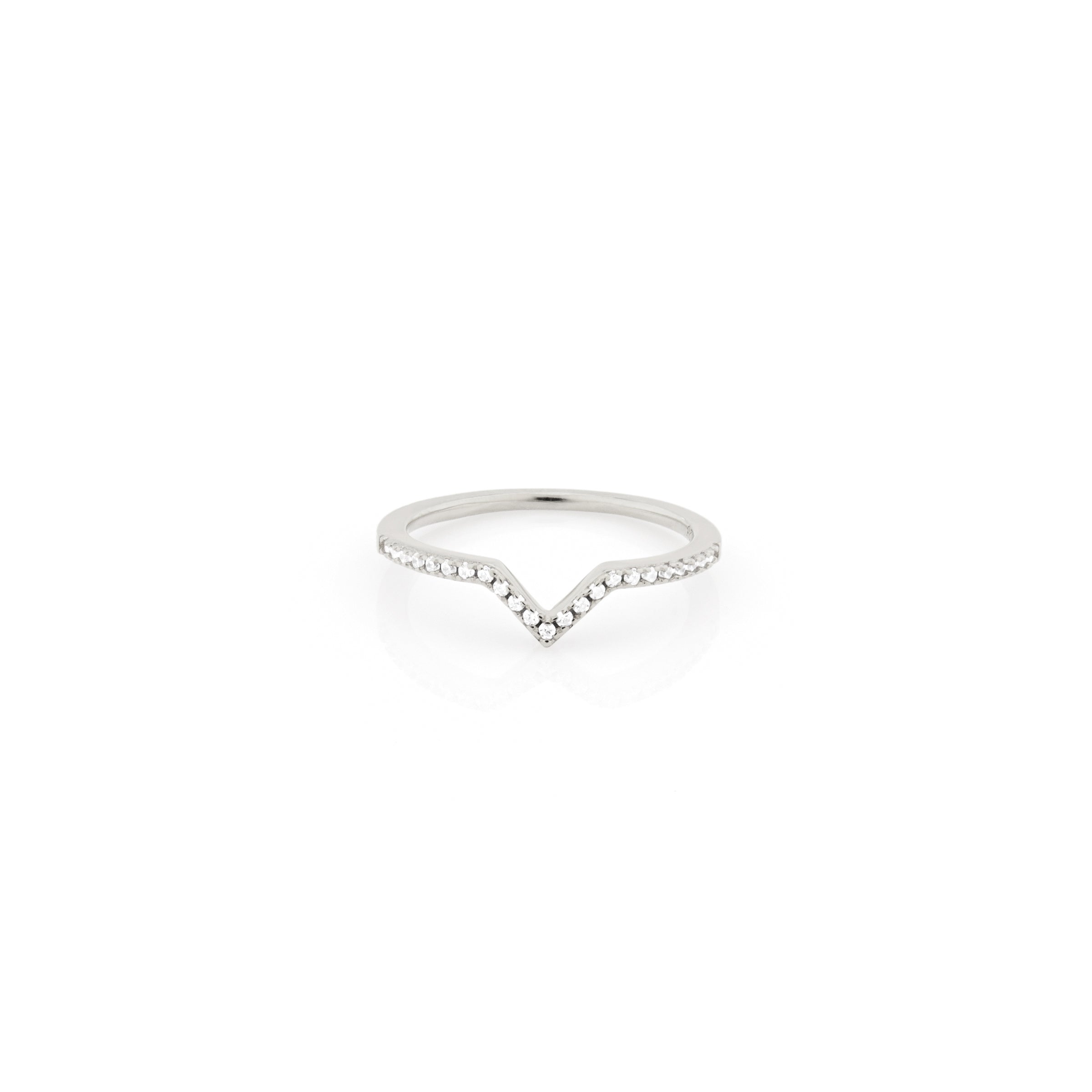 Anello Goccia D'Acqua Con Zirconi - Anello Donna Argento 925