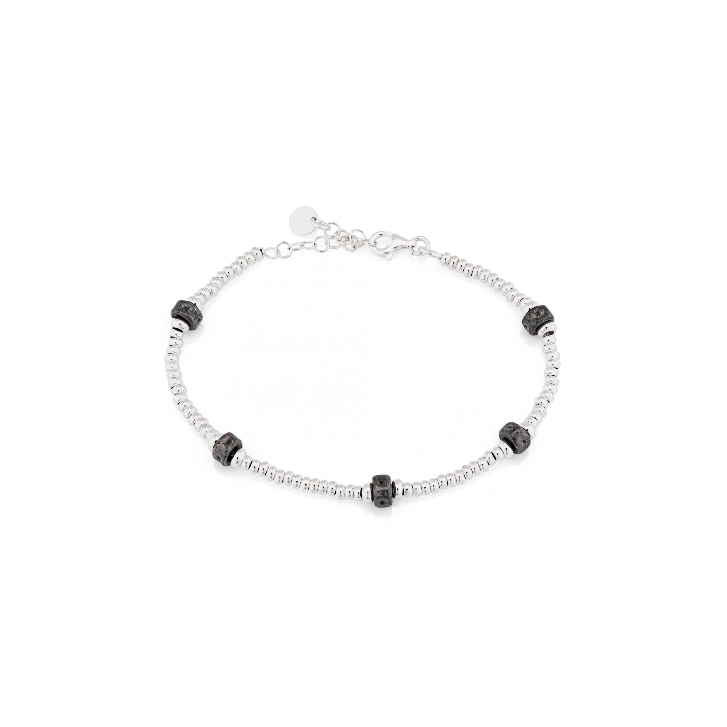 Bracciale Pepita Bulloni Rutenio - Bracciale Uomo Argento 925