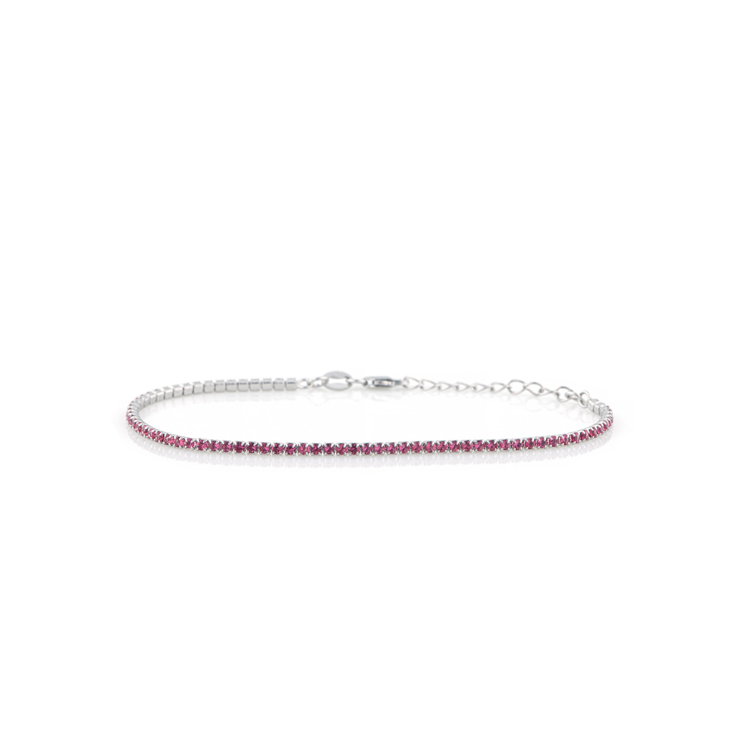 Braccialetto Tennis Fucsia Elide - Bracciale Donna Argento e Zirconi