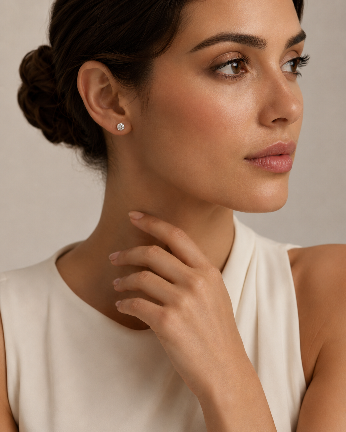 Orecchini punto luce Moissanite