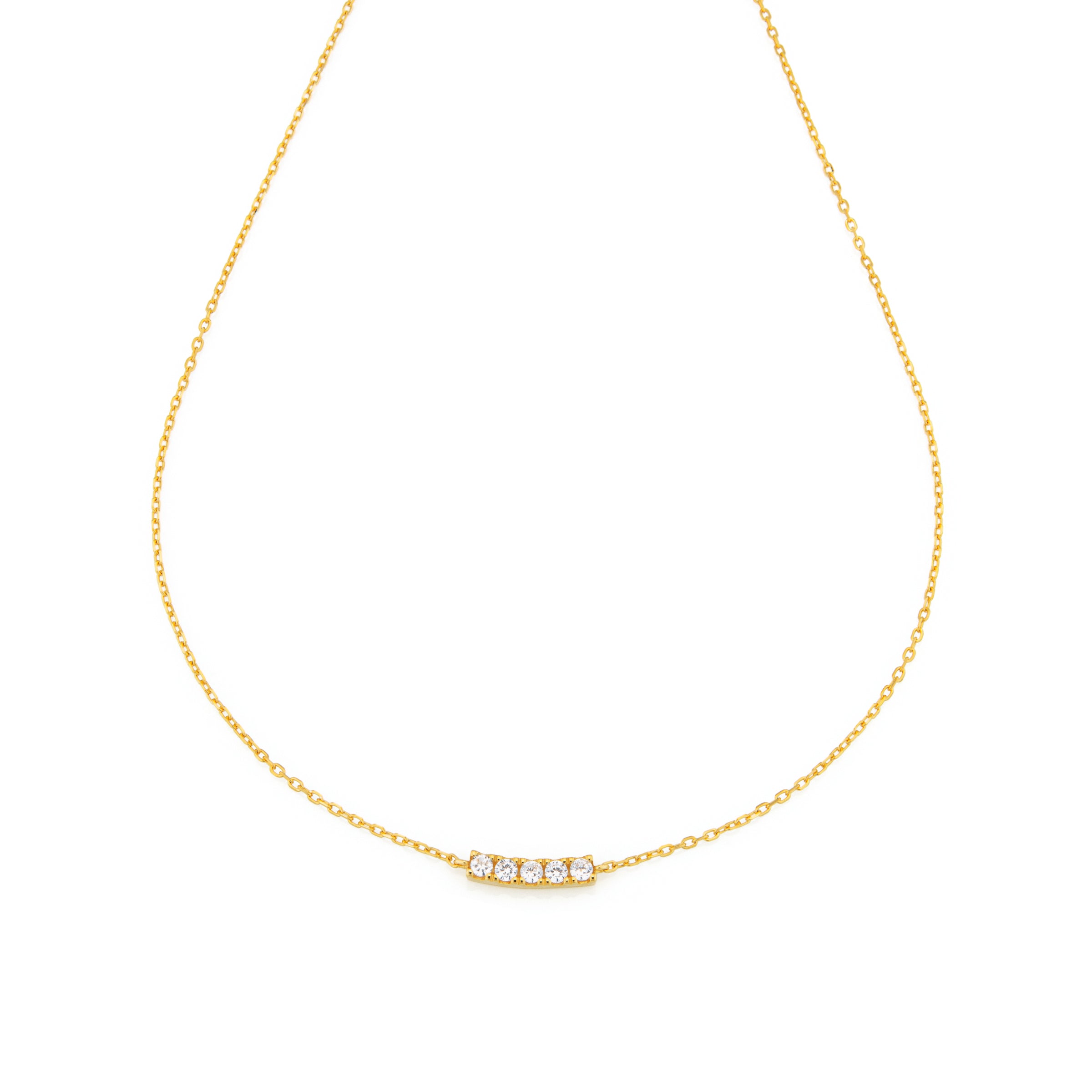 Collanina Barra di Punto Luce 4mm - Collanina Donna Oro Placcato 18K