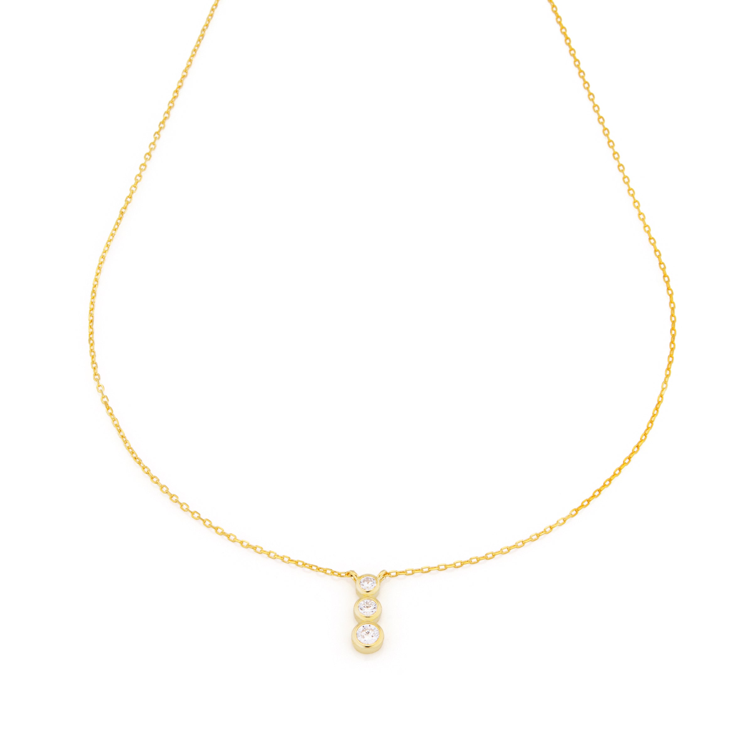 Collanina Pendente Punto Luce 3mm - Collanina Donna Oro Placcato 18K
