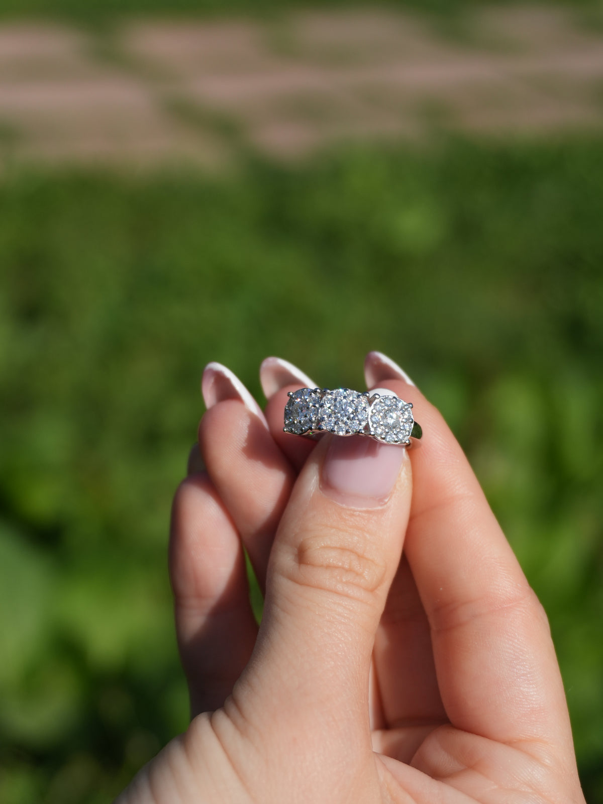 Anello Vivienne– Trilogy Moissanite 3 cerchi Pavé| Argento 925