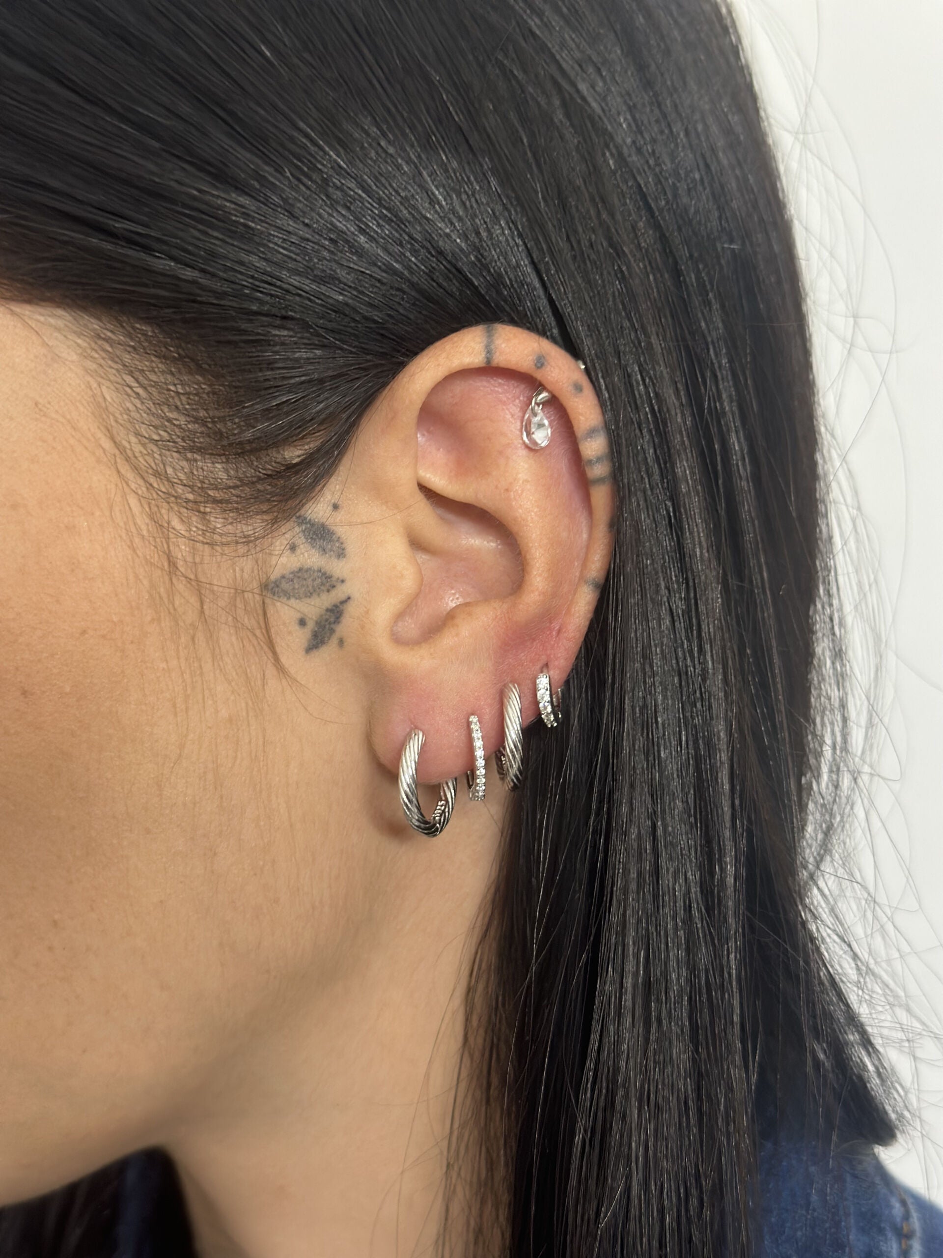 Orecchini Scattino Cerchio Lavorato 16mm - Orecchini Donna Argento 925