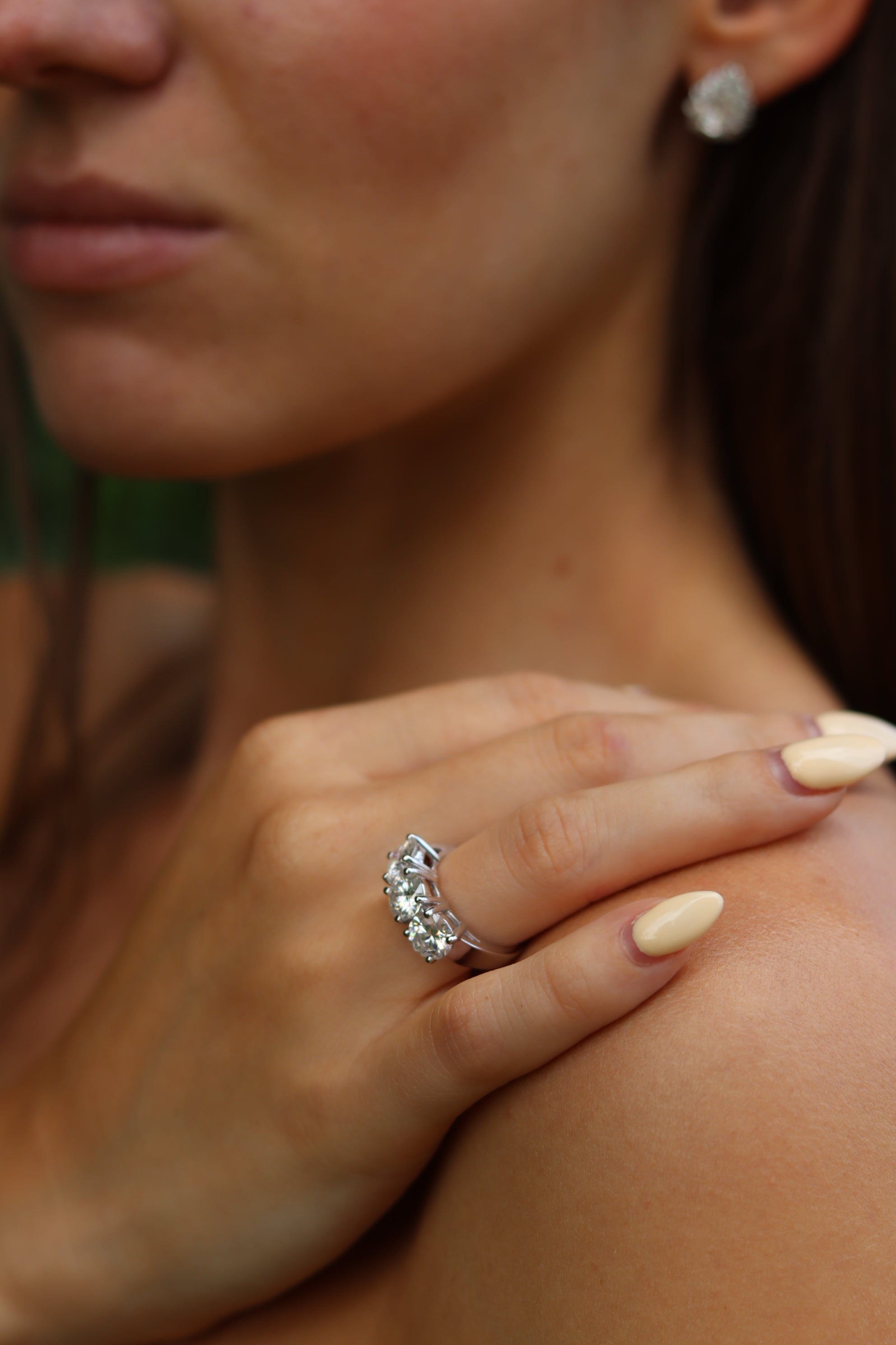 Anello Calla – Trilogy Moissanite 3 Pietre 7mm | Argento 925