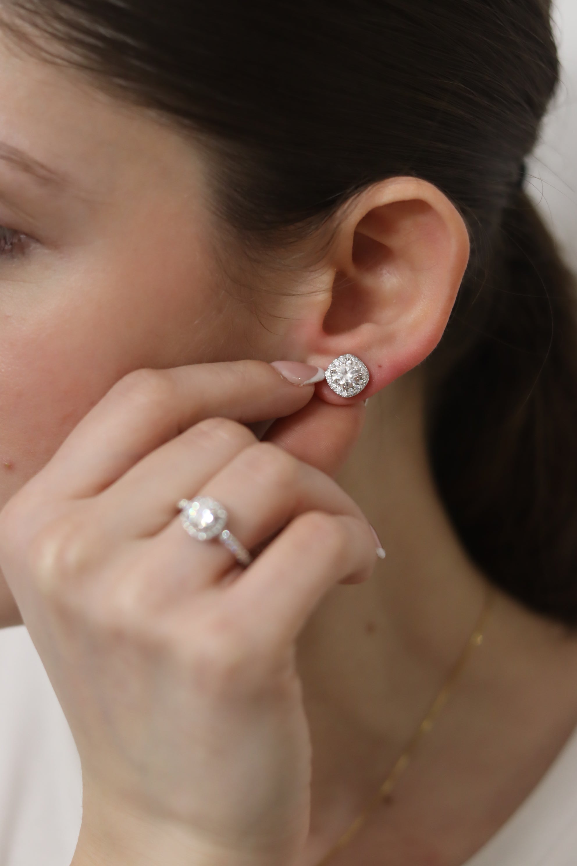 Orecchini Moissanite- Orecchini Donna Argento 925