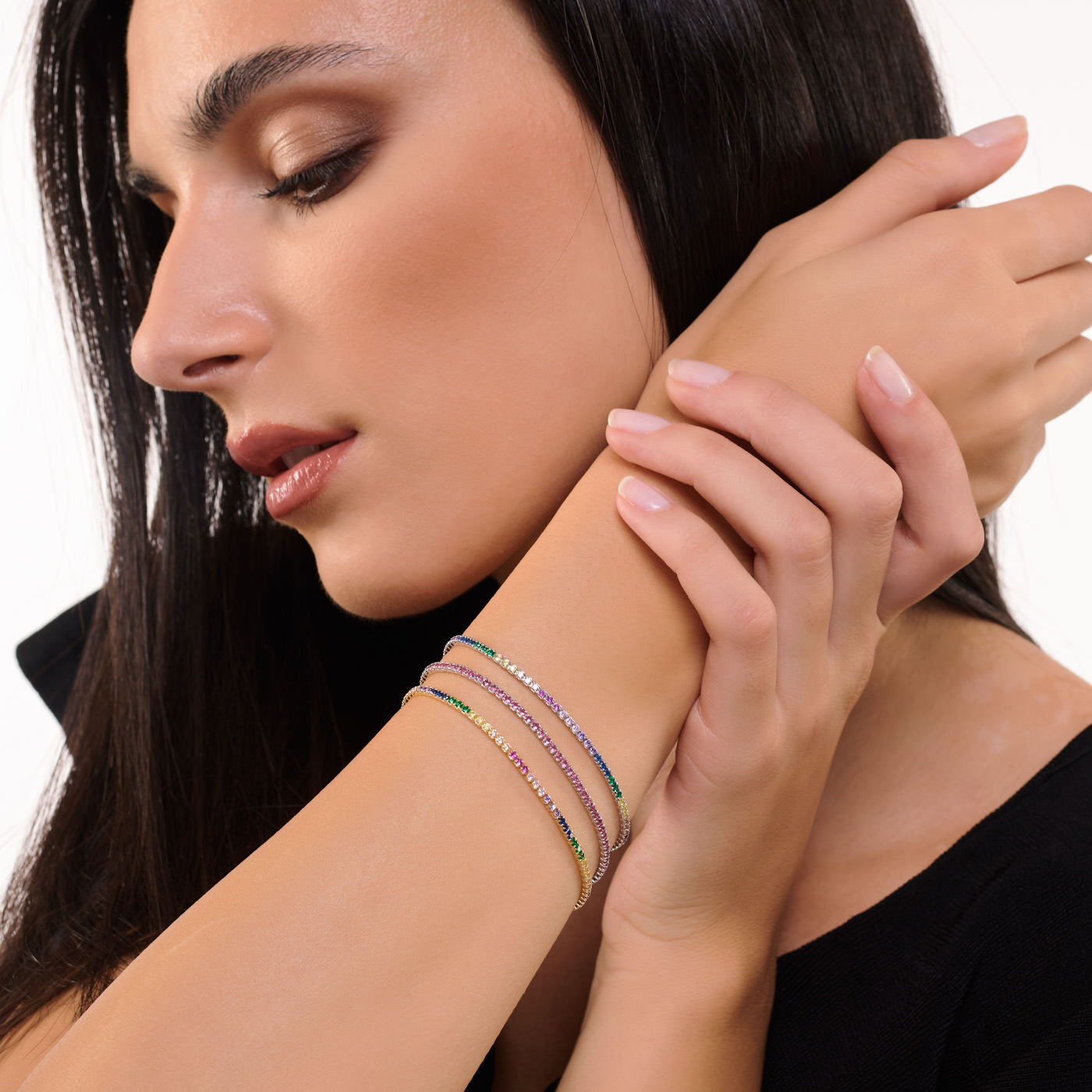 Braccialetto Tennis Fucsia Elide - Bracciale Donna Argento 925