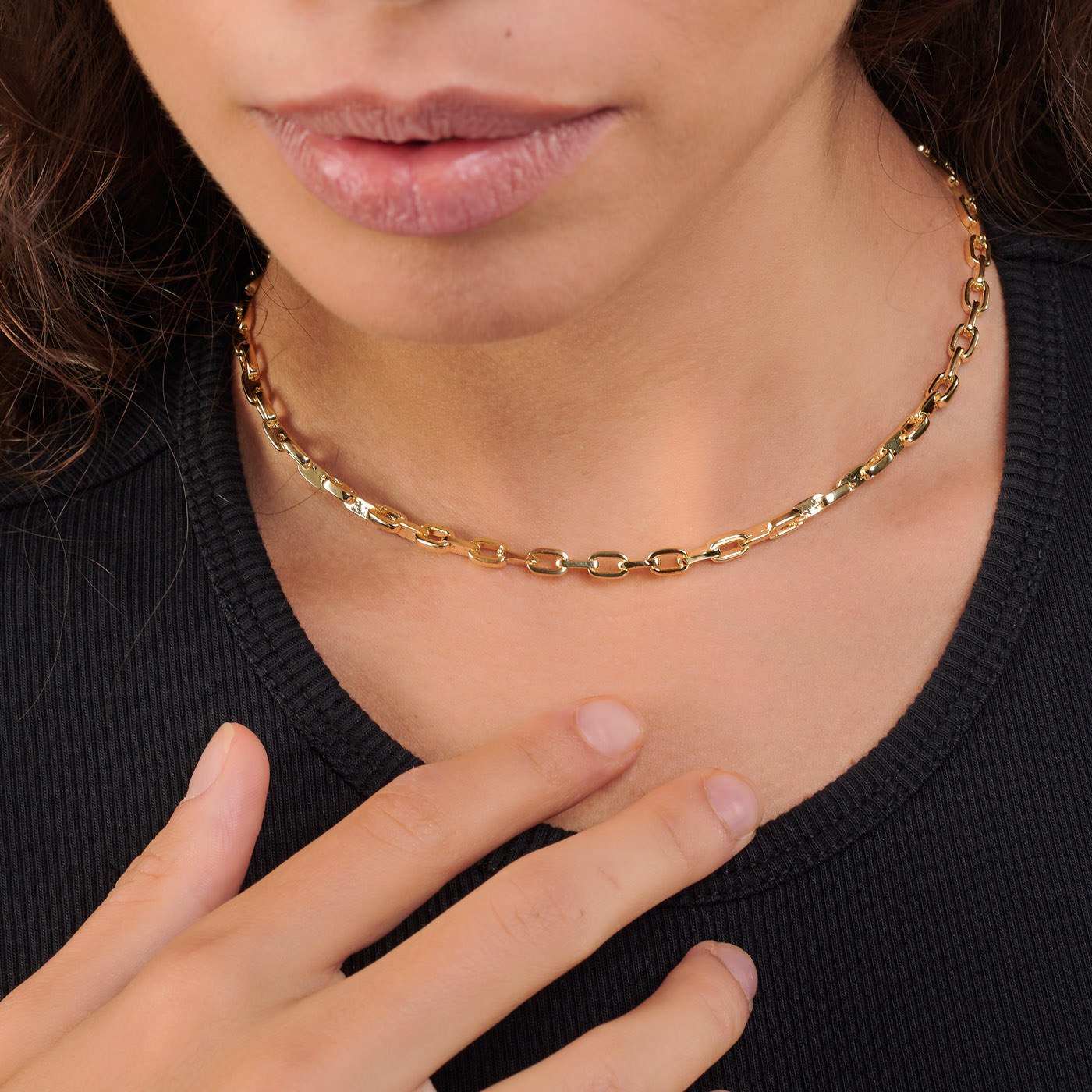 Collana Catena Rettangolare Vittoria - Collana Donna Argento 925