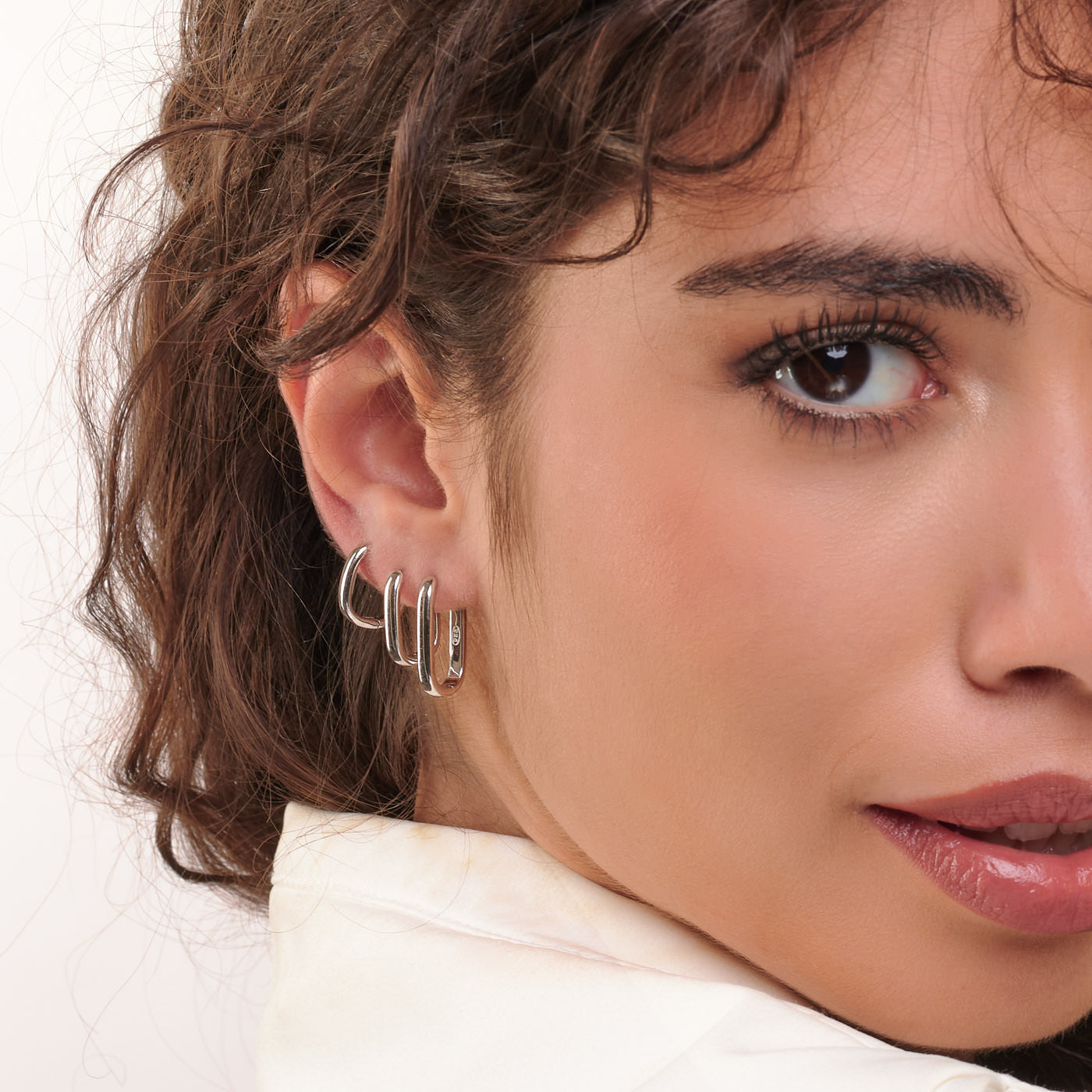 Orecchini Hoop Ovali Grandi- Orecchini Donna Argento 925