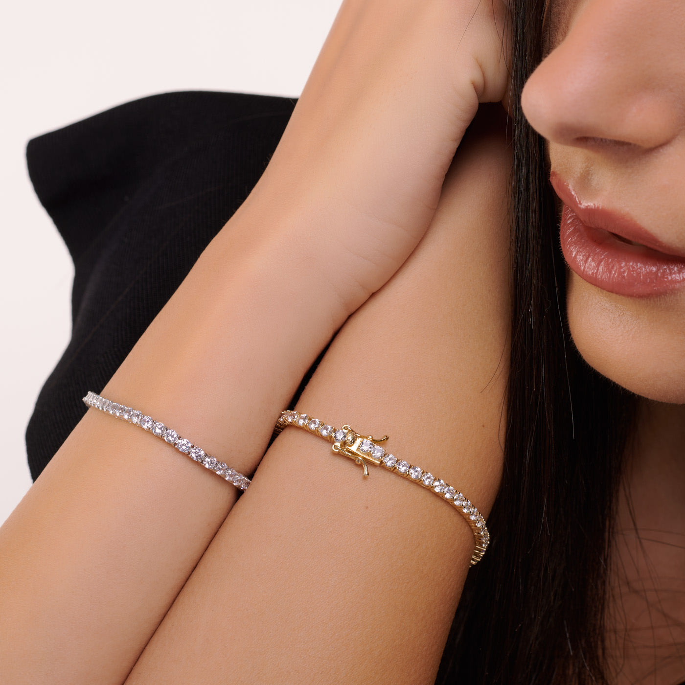 Braccialetto Tennis 3 mm Luisa - Bracciale Donna Argento e Zirconi Bianchi