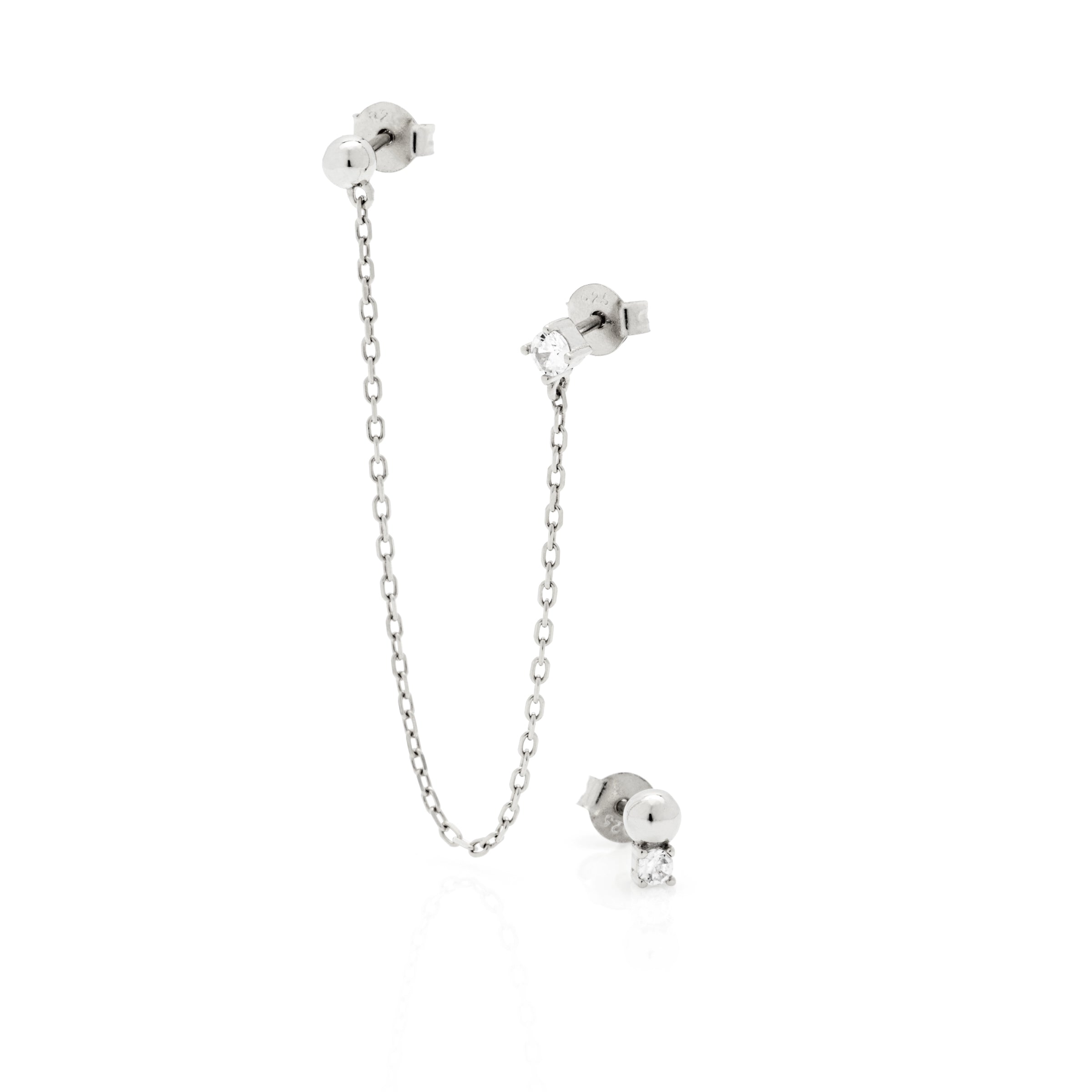 Set Orecchini Punto Luce e Pallina - Orecchini Donna Argento 925