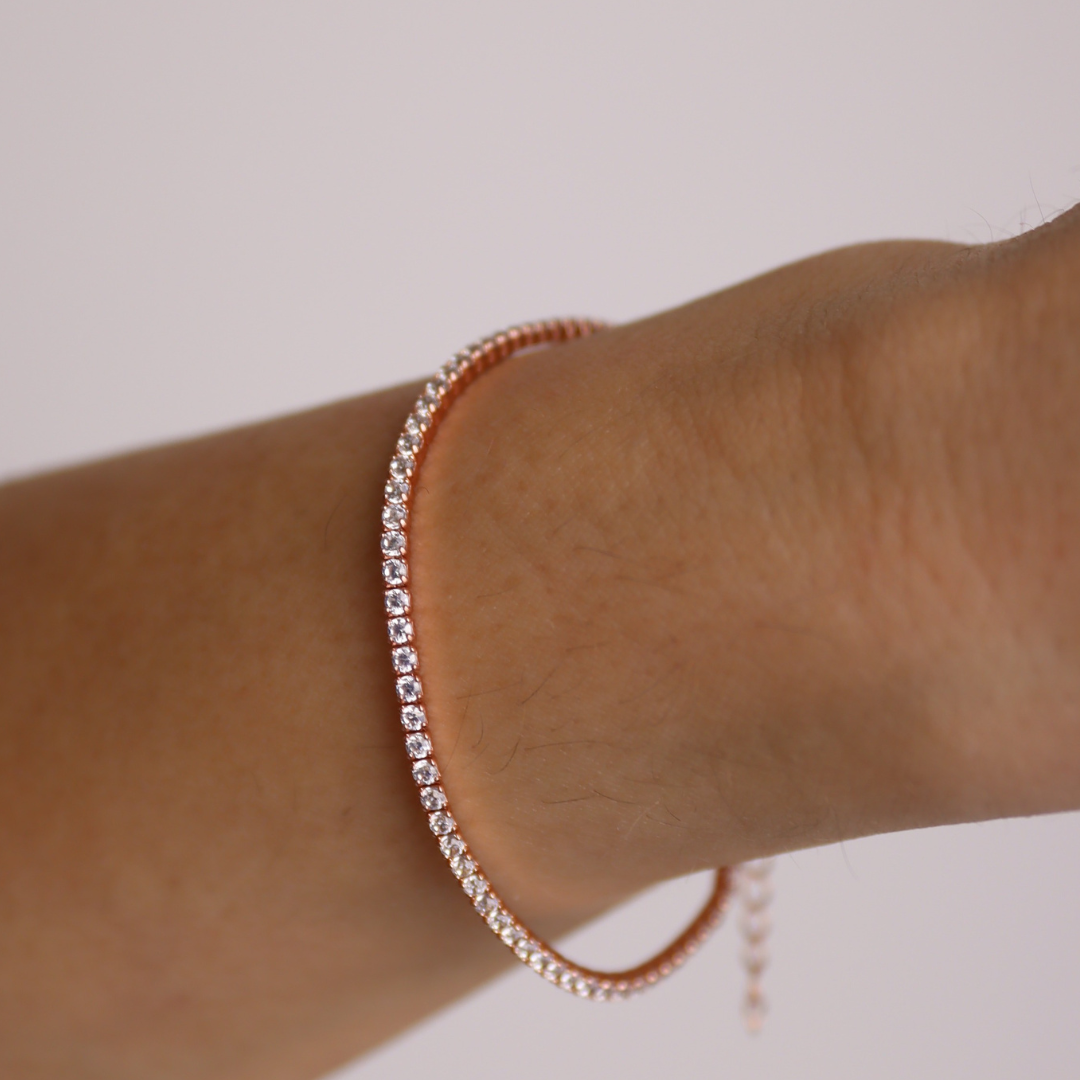 Braccialetto Tennis Elide - Bracciale Donna Placcato Oro Rosa