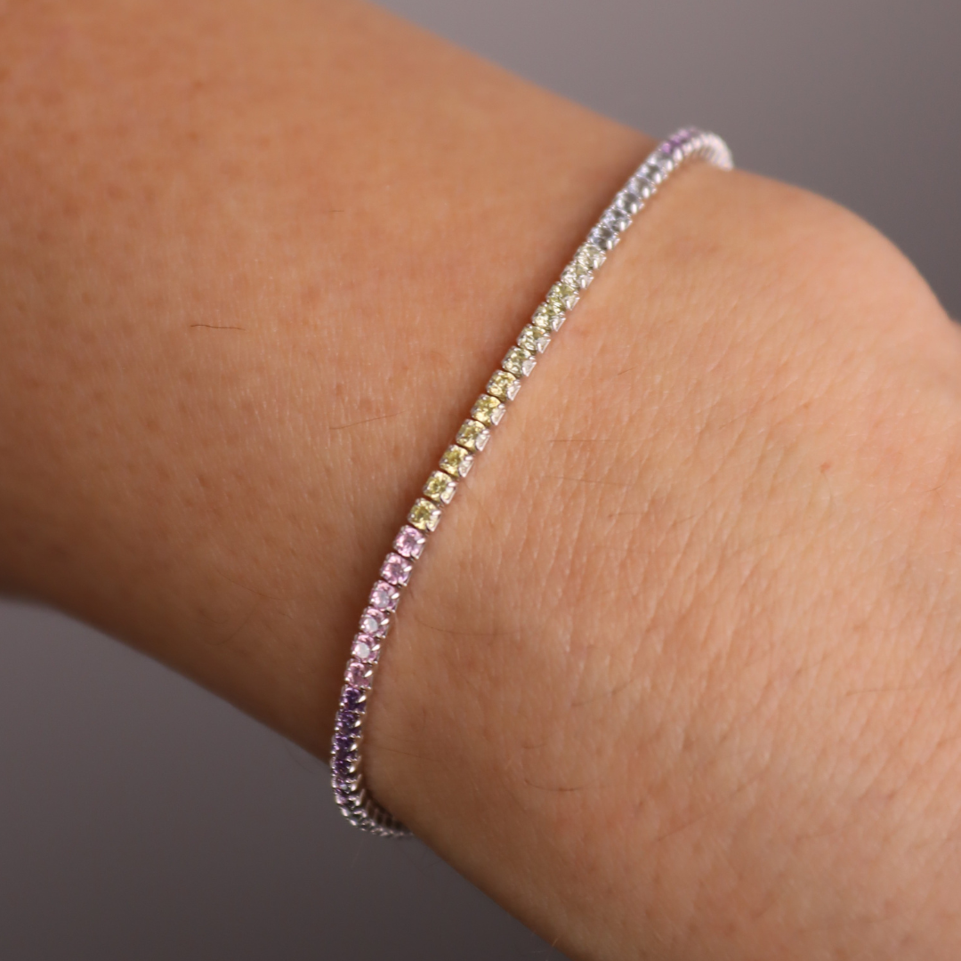 Braccialetto Tennis Multicolor Elide - Bracciale Donna Argento 925