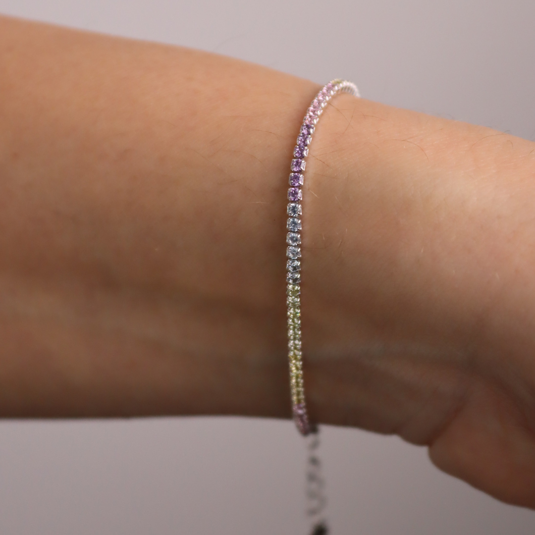 Braccialetto Tennis Multicolor Elide - Bracciale Donna Argento 925