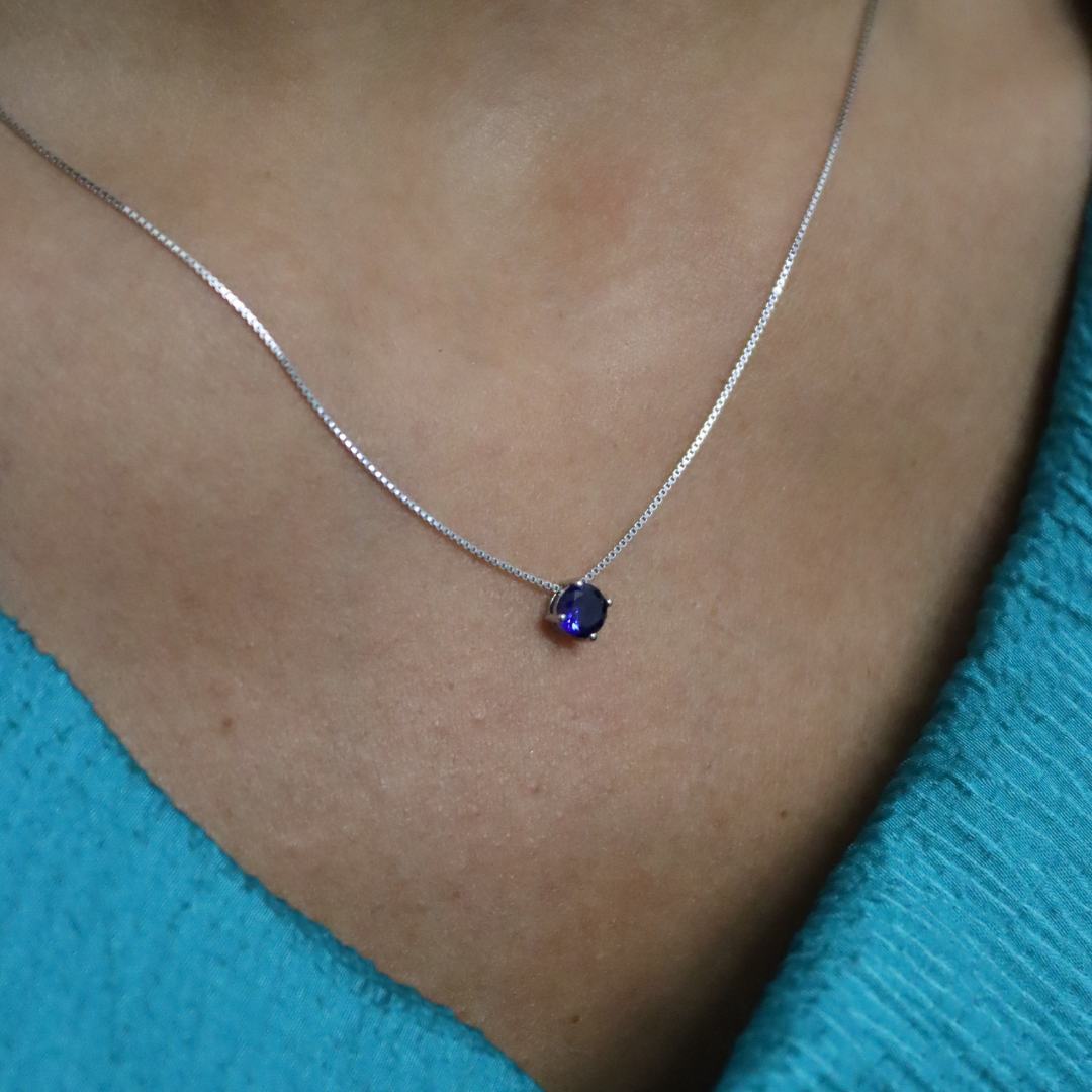 Collanina Punto Luce Amira Zircone Colorato - Collanina Donna Argento 925