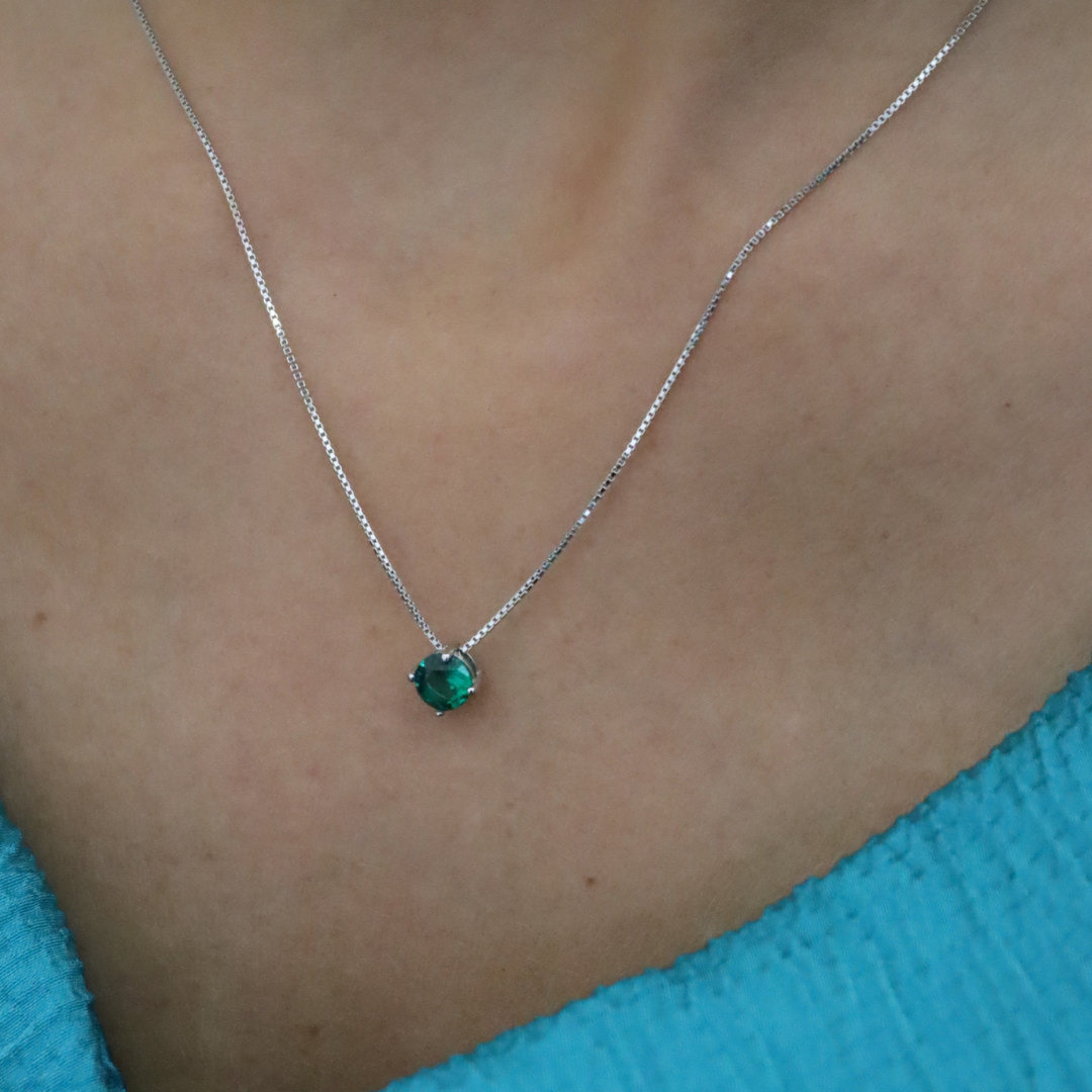 Collanina Punto Luce Amira Zircone Colorato - Collanina Donna Argento 925