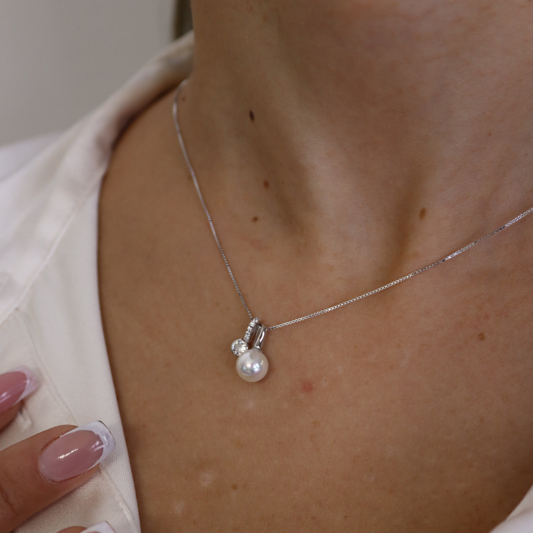 Collana Perla E Punto Luce Jamila - Collana Donna Argento 925