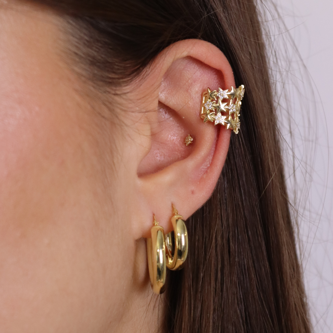 Ear Cuff Stelle Rosina - Ear Cuff Donna Oro Placcato 18K