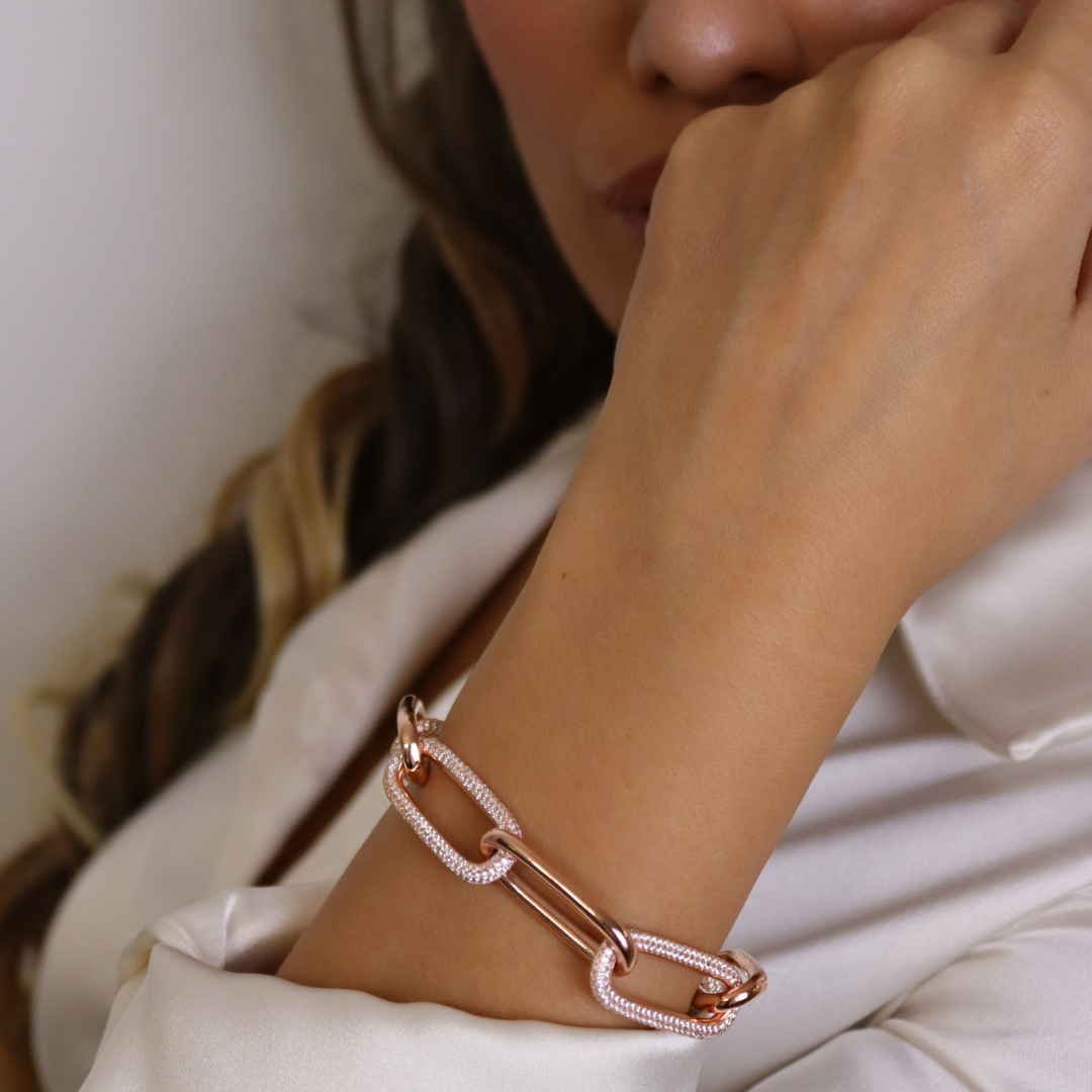 Bracciale Catena Ovale Clara - Bracciale Donna Placcato Oro