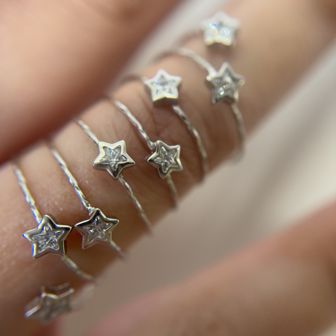 Anello a Spirale Regolabile Stella - Anello Donna Argento 925