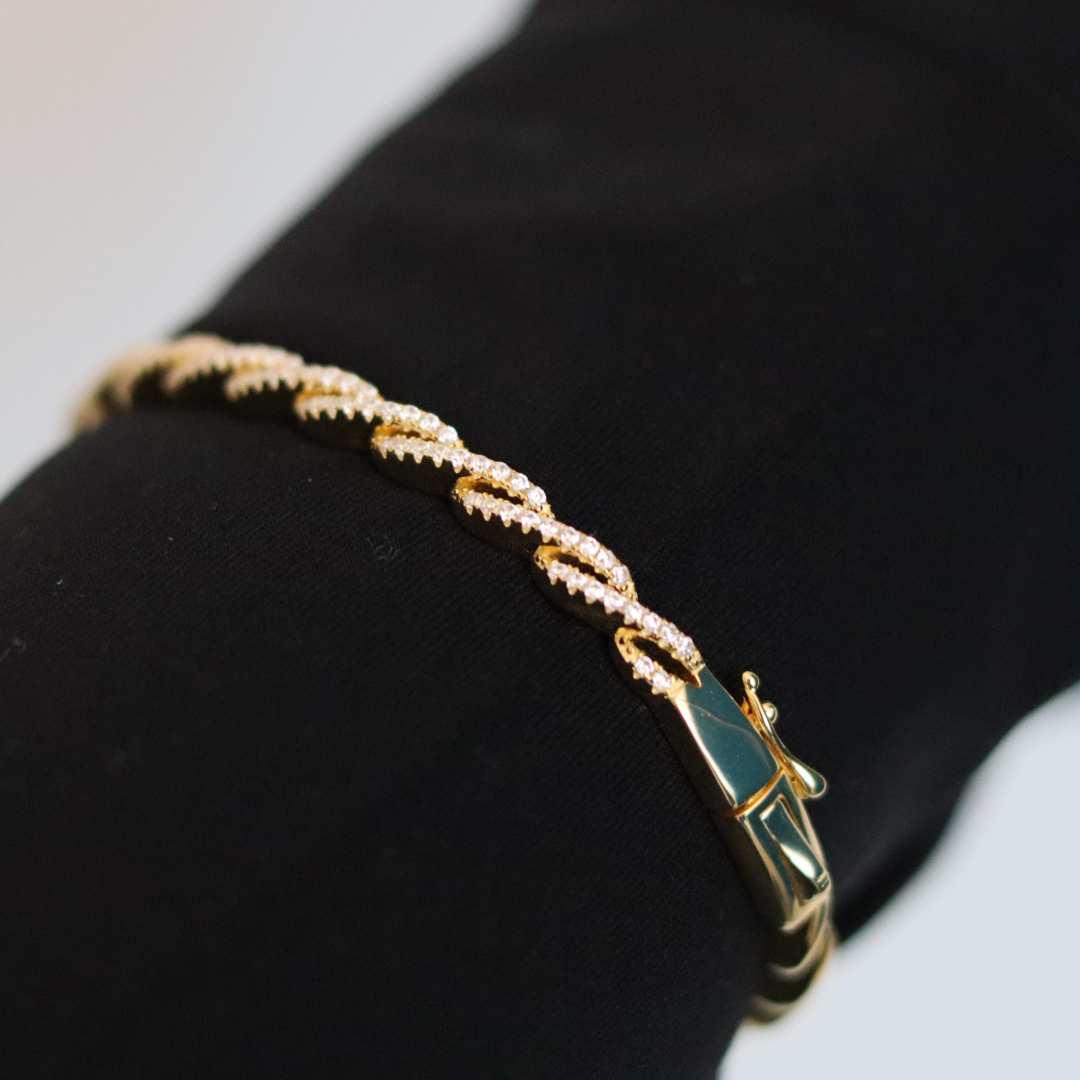 Braccialetto Rigido Intrecciato- Bracciale Donna Argento 925