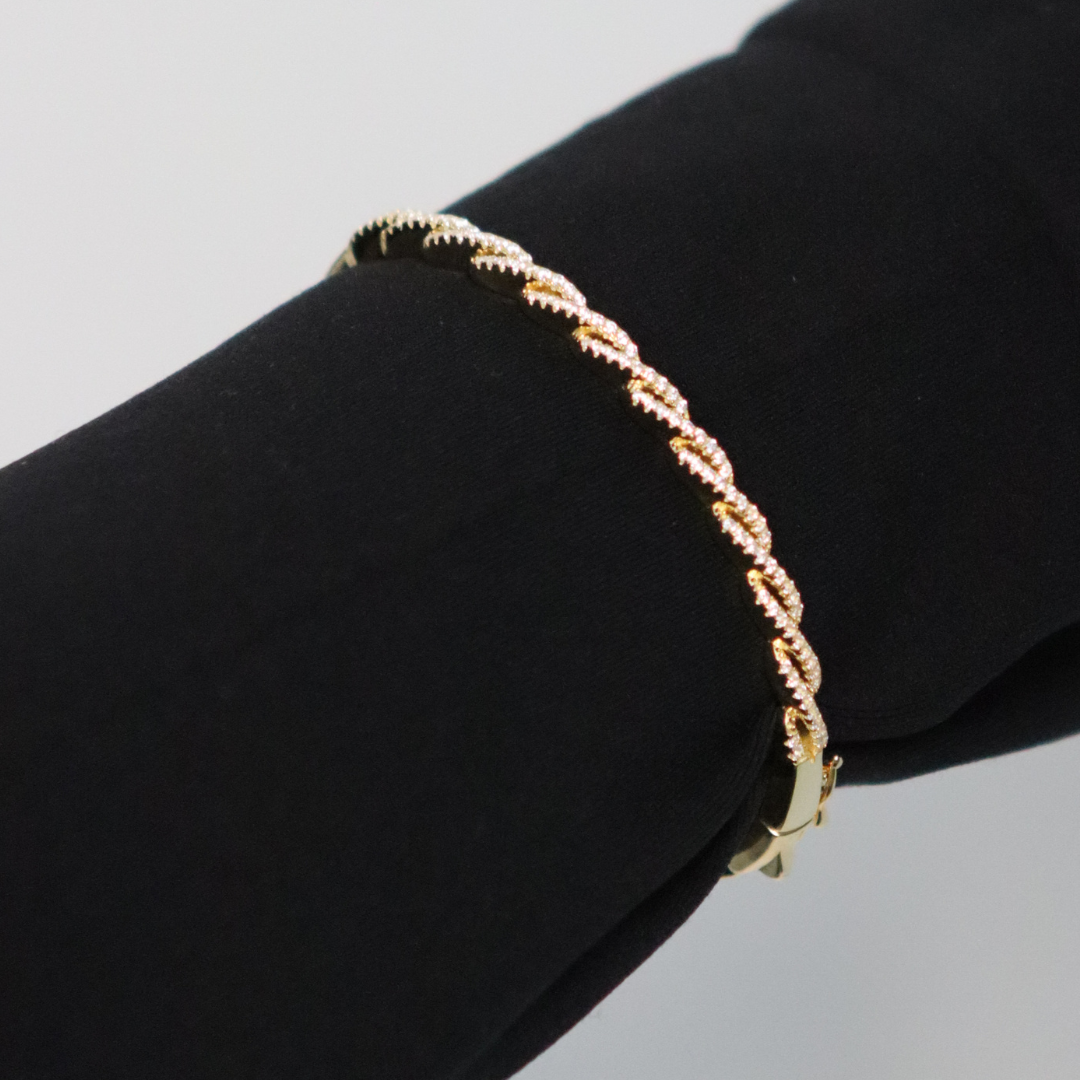 Braccialetto Rigido Intrecciato- Bracciale Donna Argento 925