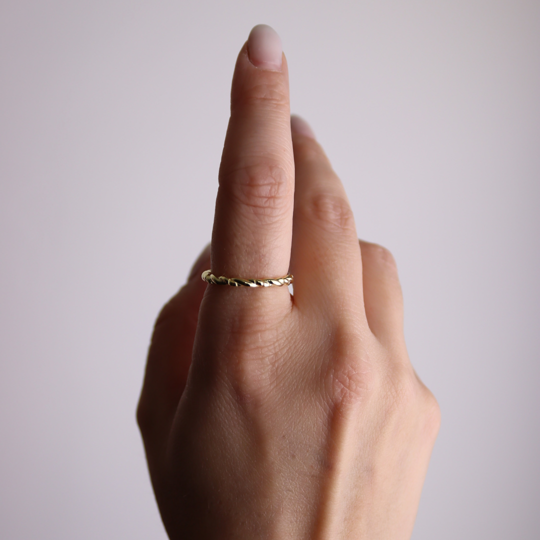 Anello Regolabile Torchon Fiamma - Anello Donna Oro Placcato 18K