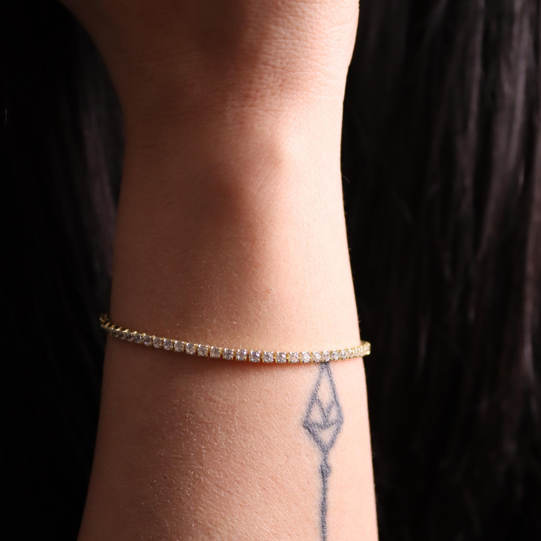 Braccialetto Tennis Elide - Bracciale Donna Placcato Oro 18K