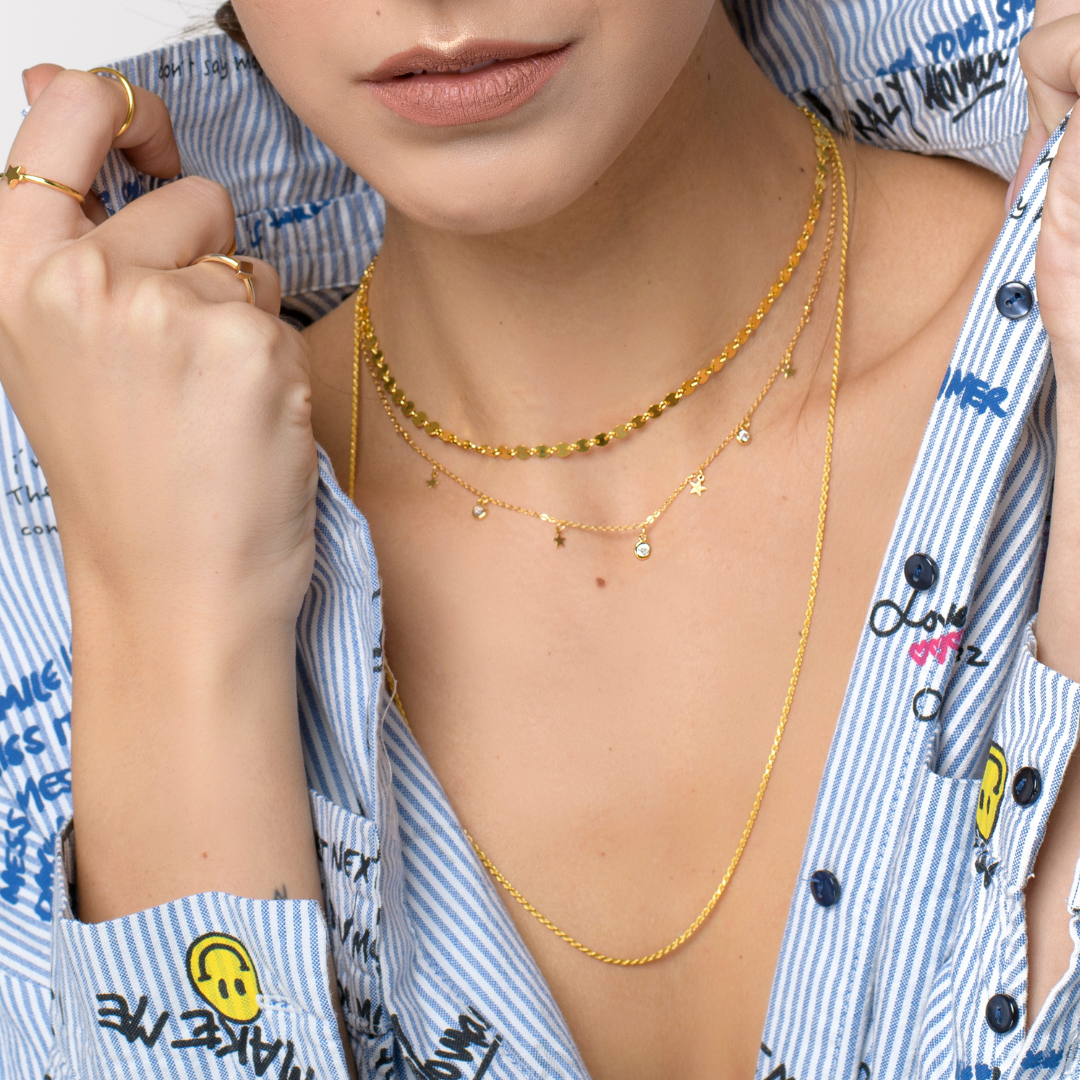 Collana Dischetti Paola - Collanina Donna Oro Placcato
