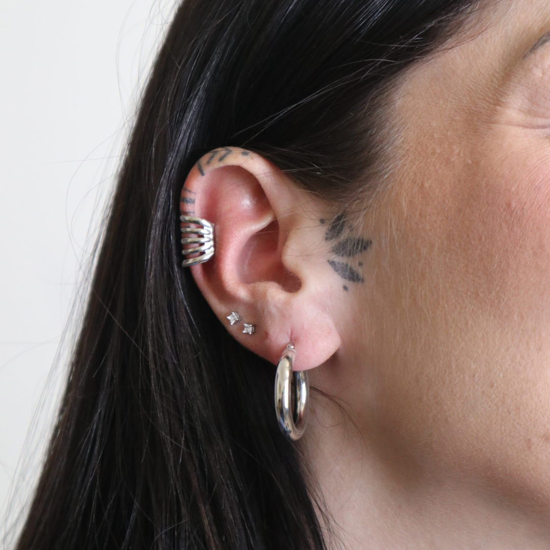 Ear Cuff A Cinque Linee Ivy - Ear Cuff Donna Argento 925