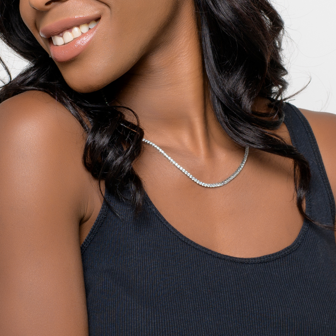Collana Tennis Zirconi Bianchi 2,5 mm Elvira - Collana Donna Argento 925
